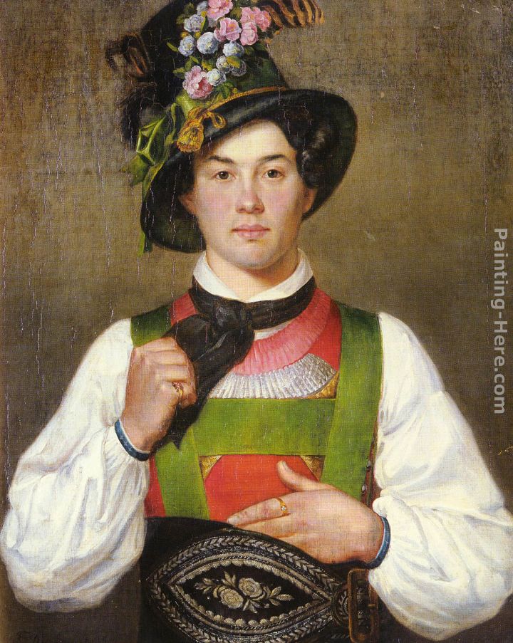 A Young Man In Tyrolean Costume painting - Franz Von Defregger A Young Man In Tyrolean Costume art painting